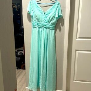 NWT AW Bridal Mint Green Womens Size 12 Long Formal Bridesmaid